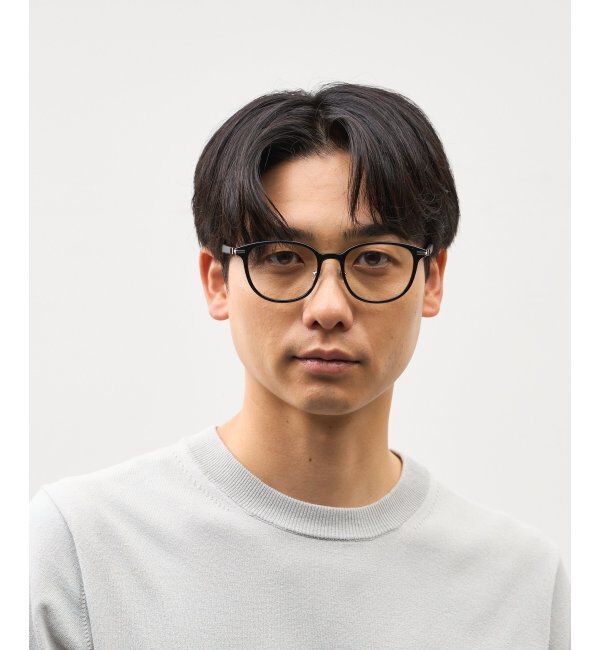  「ボストン型 サングラス (クリアUV100%) クリアレンズ レザー調ラバーテンプル｜紫外線対策 UVカット」|サングラス|