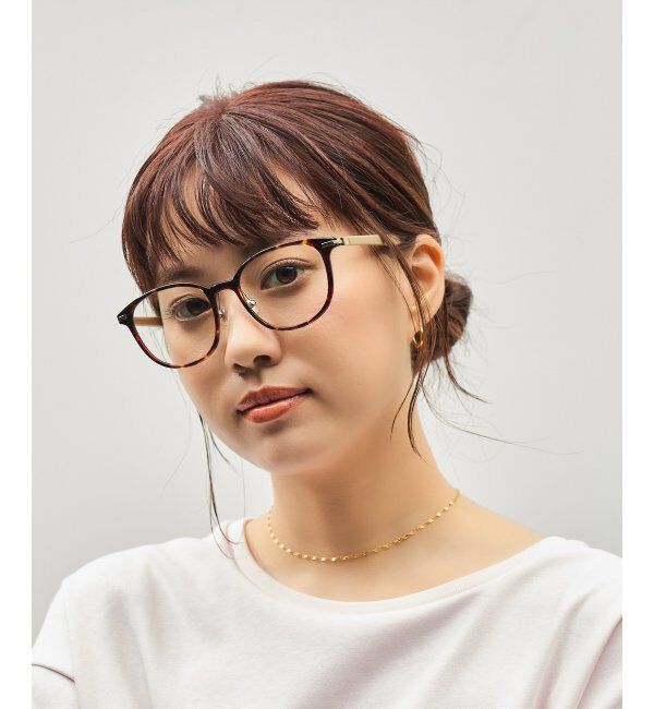  「ボストン型 サングラス (クリアUV100%) クリアレンズ レザー調ラバーテンプル｜紫外線対策 UVカット」|サングラス|茶系デミ