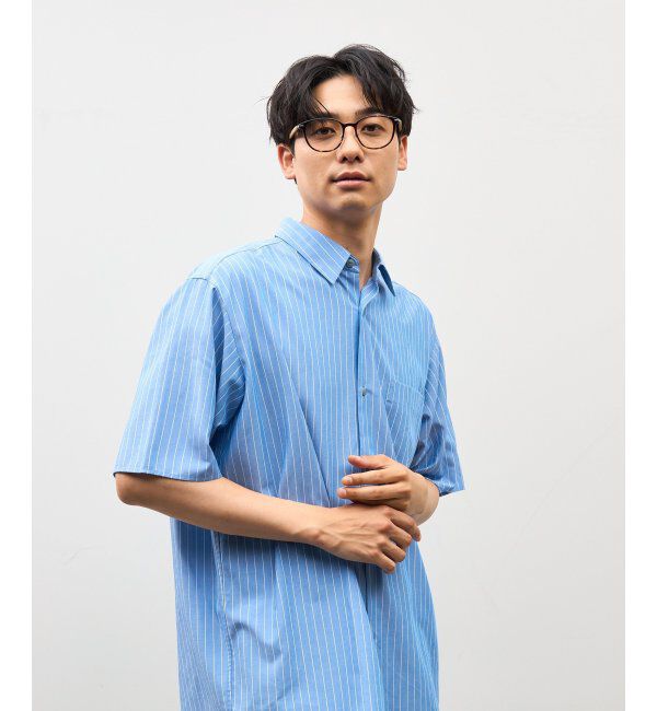  「ボストン型 サングラス (クリアUV100%) クリアレンズ レザー調ラバーテンプル｜紫外線対策 UVカット」|サングラス|