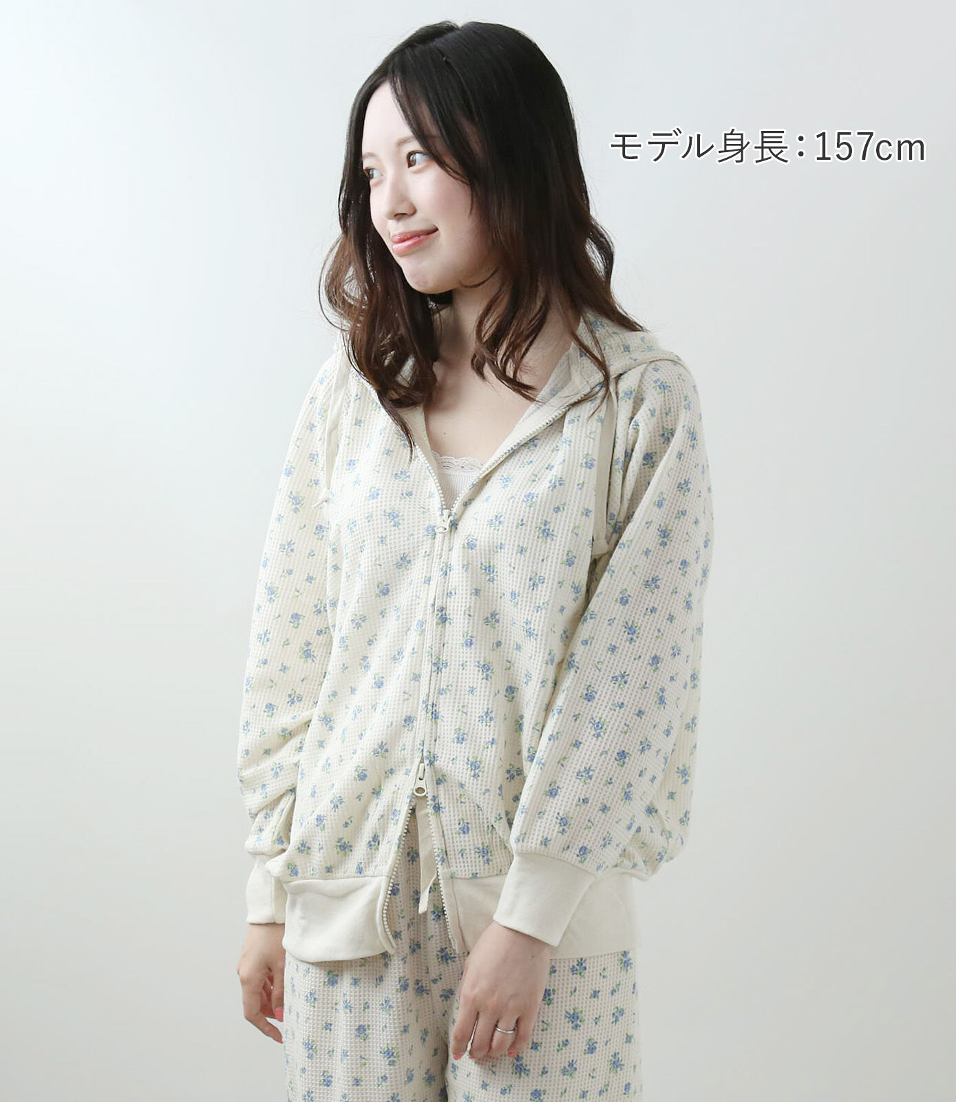 BACKYARD FAMILY「ワッフル 生地 花柄 通販 パーカー JEMORGAN サーマル JD672-59S」|パーカー|