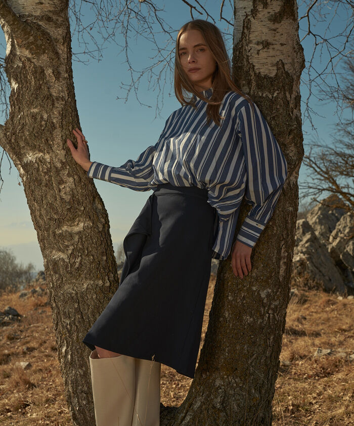 BACKYARD FAMILY「MIND マインド バルーンシャツ 通販 バルーン シャツ ブラウス 長袖ブラウス 長袖シャツ」|シャツ・ブラウス|