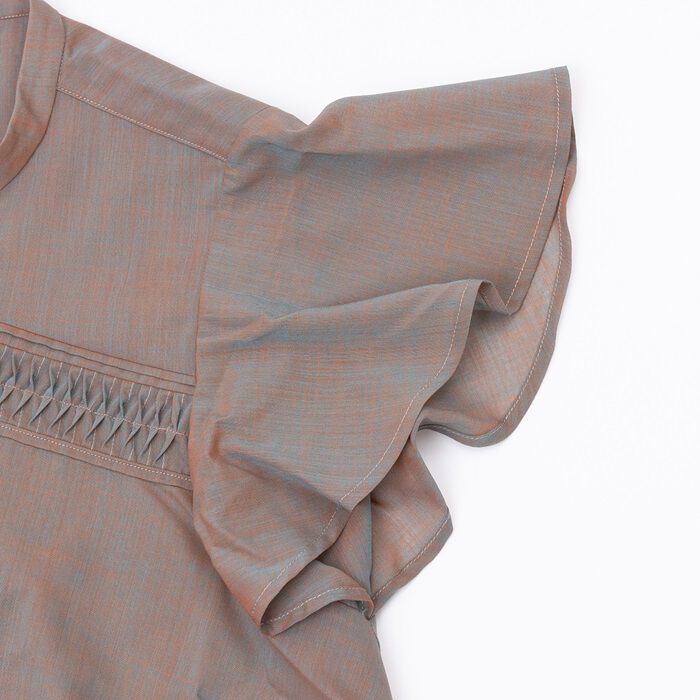 BACKYARD FAMILY「MIND ピンタックブラウス 通販 ブラウス バンドカラーブラウス 半袖 シャツ 前開き」|シャツ・ブラウス|