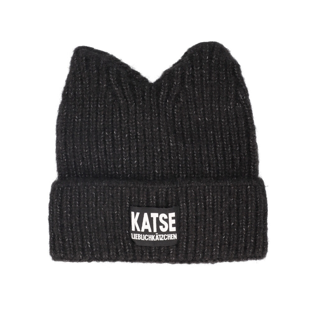 BACKYARD FAMILY「ニット帽 猫耳 通販 ニットキャップ 帽子 キャップ レディース ネコ耳 秋冬 冬小物 かわいい」|ニット帽|ブラック1