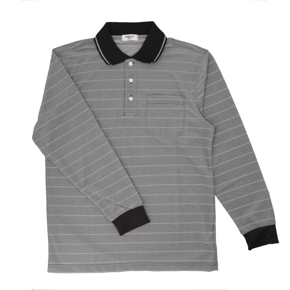 BACKYARD FAMILY「ポロシャツ メンズ 長袖 通販 長袖ポロシャツ カジュアル シンプル 吸汗速乾 男性 通気性 紳士」|その他|グレー2