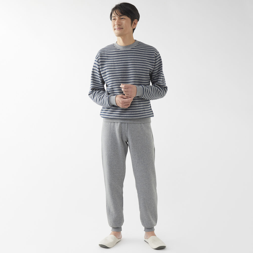 BACKYARD FAMILY「パジャマ 上下セット 裏起毛 通販 メンズ 長袖 セットアップ ルームウェア 部屋着 あったか」|ルームウェア|グレー1