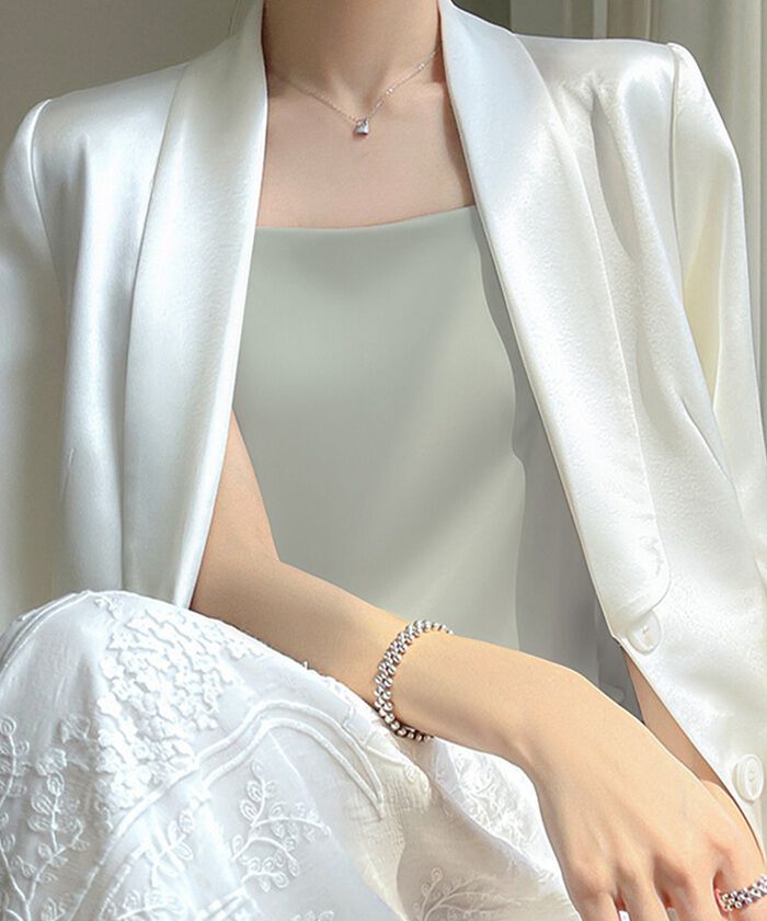 BACKYARD FAMILY「キャミソール カップなし 通販 サテン キャミ サテンキャミ さらさら 透けにくい レディース」|その他|