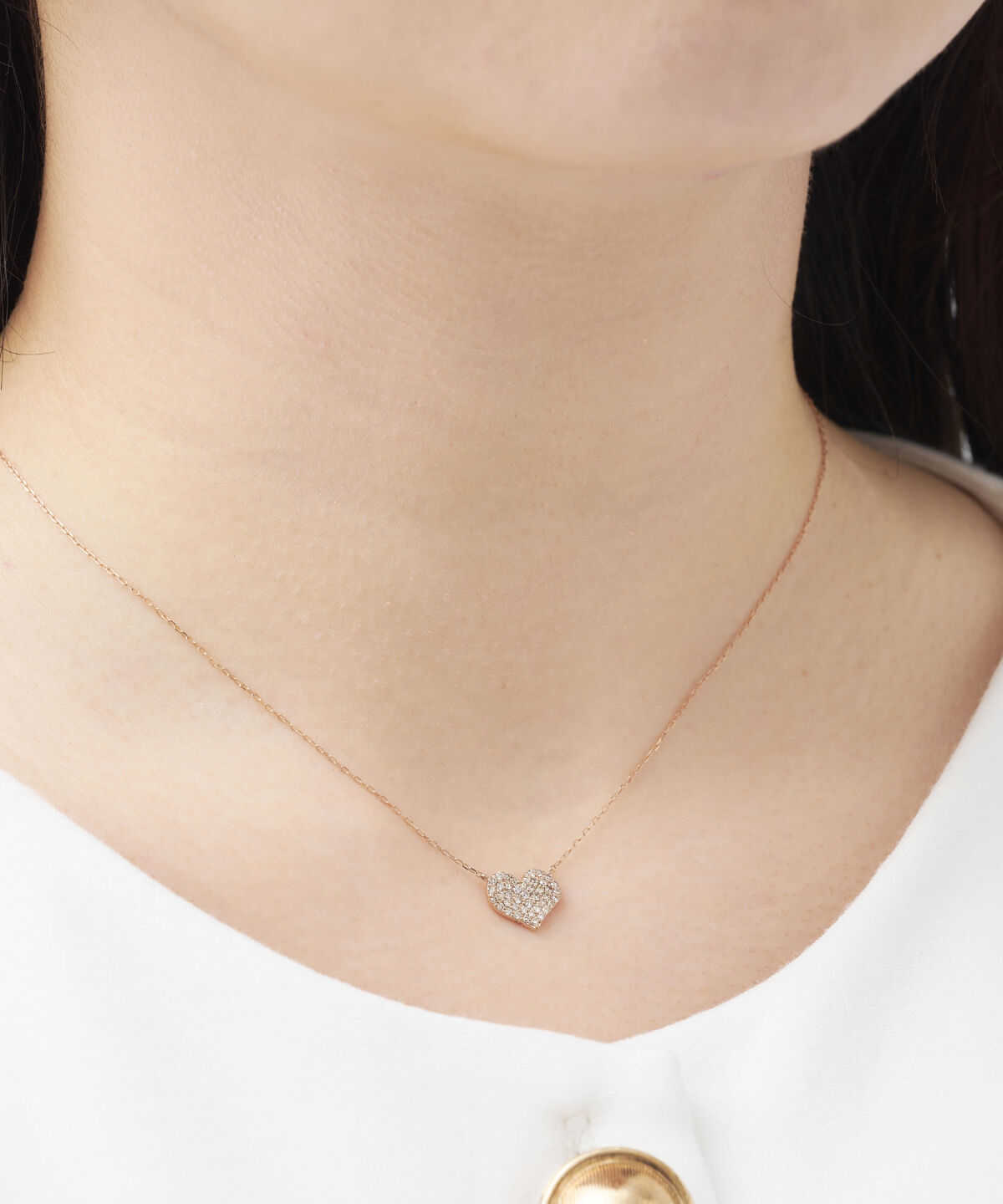 Samantha Tiara「K18 PG パーフェクトハートインフィニティネックレス（中）」|ネックレス|