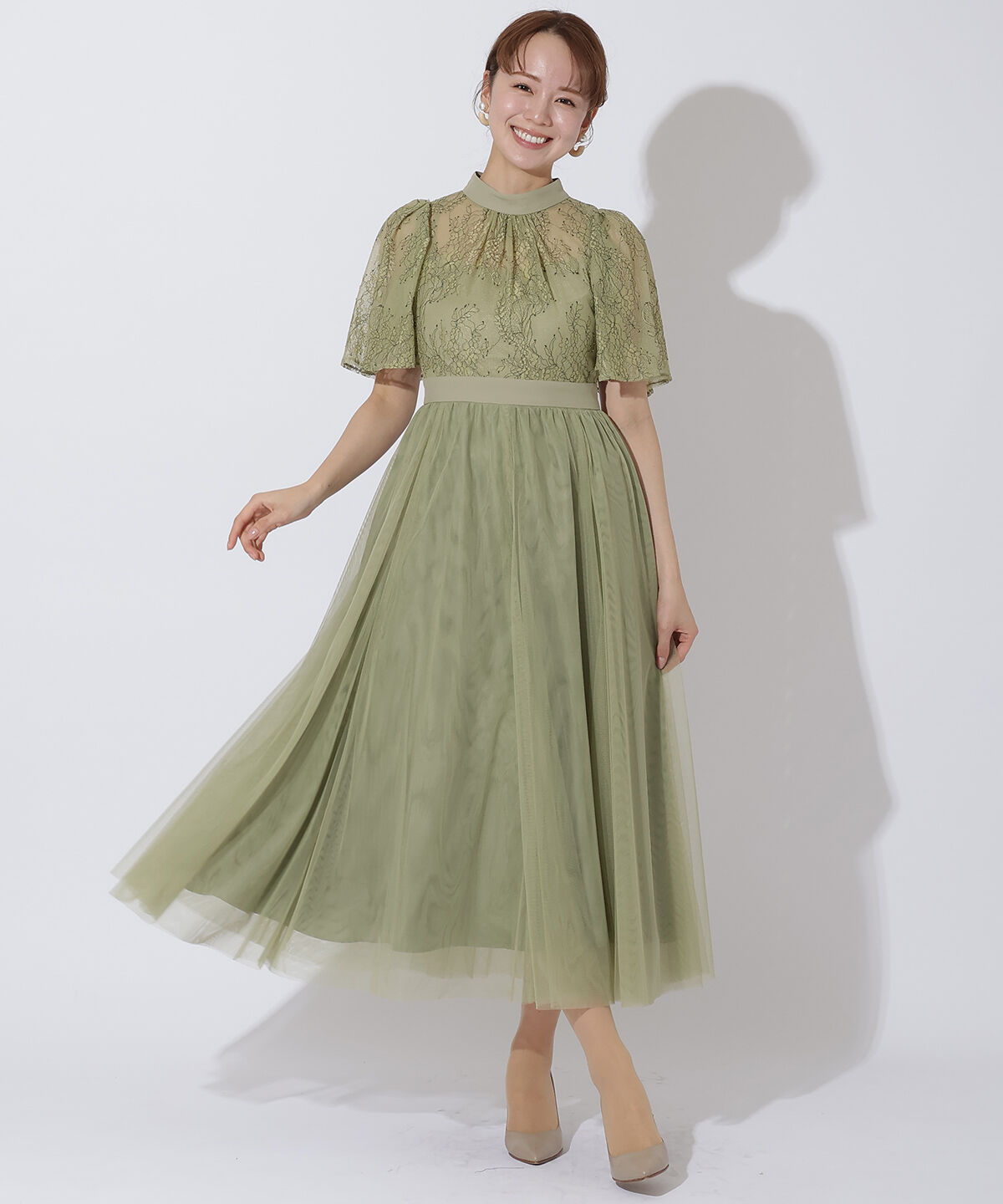 アンドクチュール「コードチュール刺しゅうフレアドレス」|ドレス|