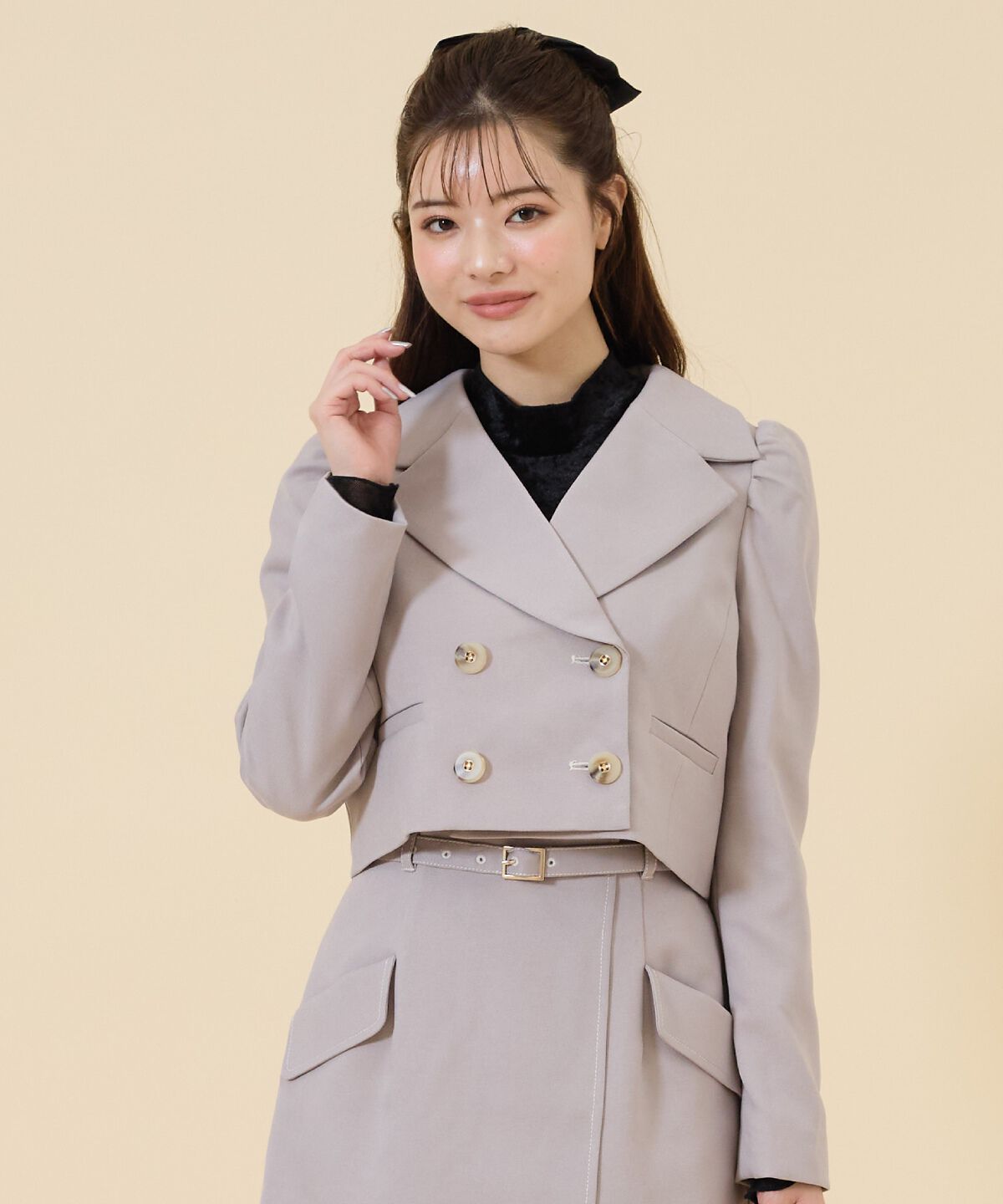 REDYAZEL「ウーリッシュショートダブルジャケット」|テーラードジャケット|