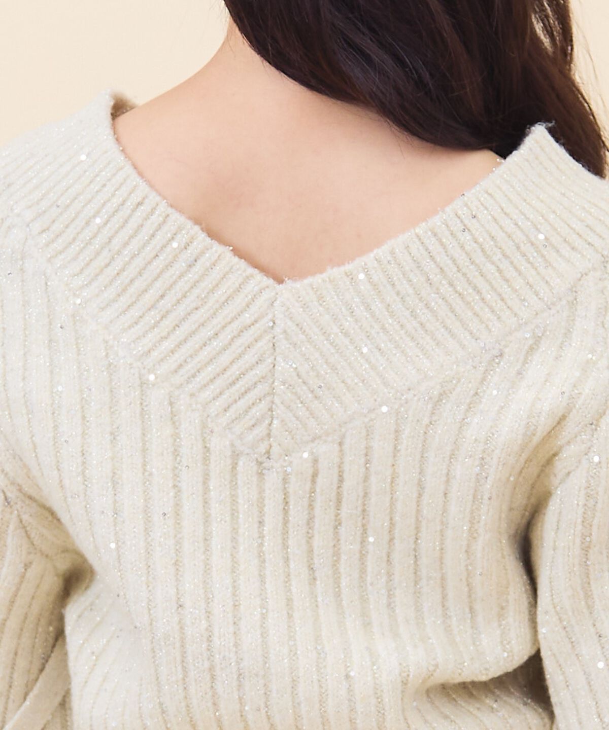 REDYAZEL「ラメスパンコールダブルリボンニット」|ニット・セーター|