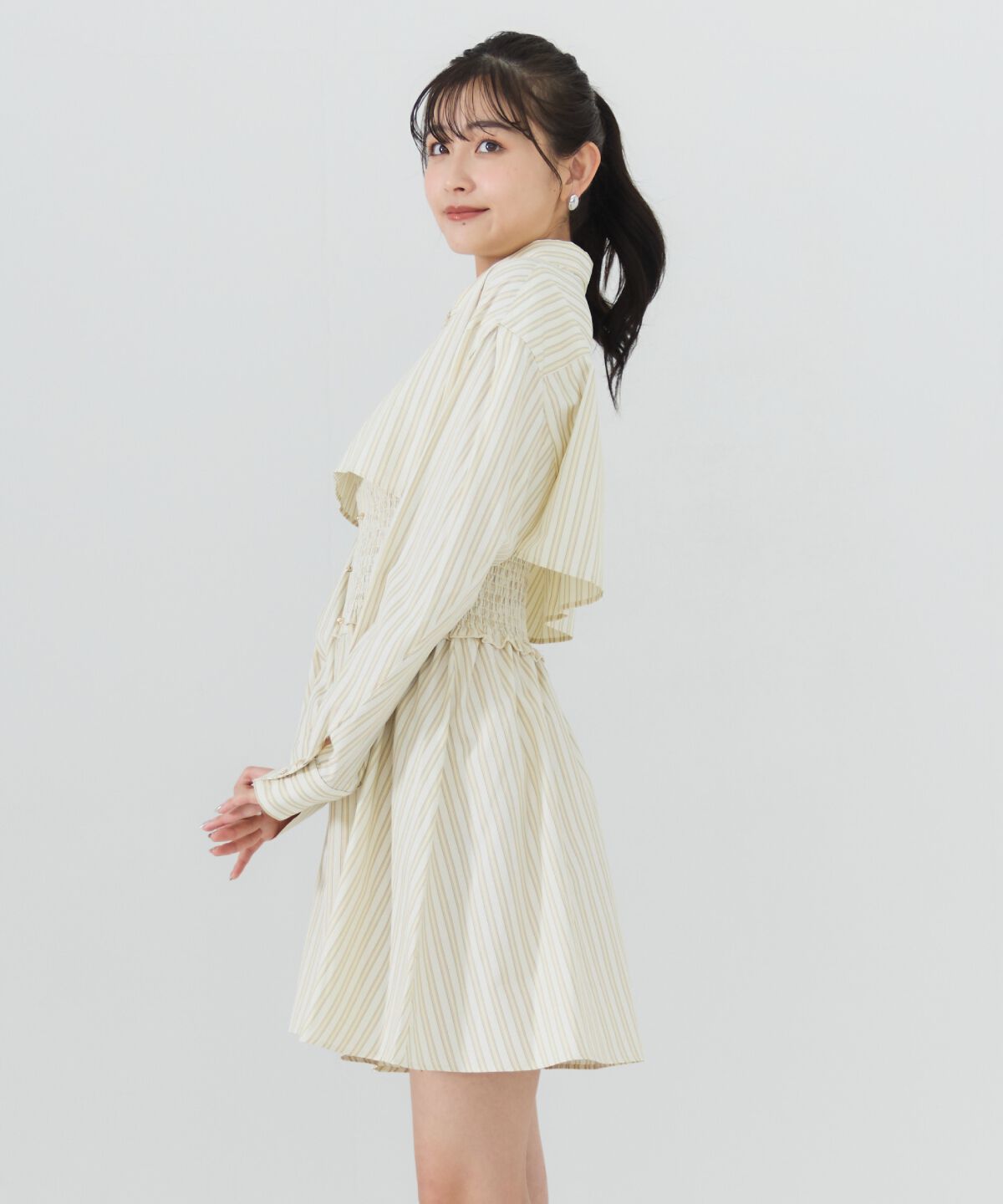 REDYAZEL「ストライプシャツ＆ミニワンピースセット」|ワンピース|