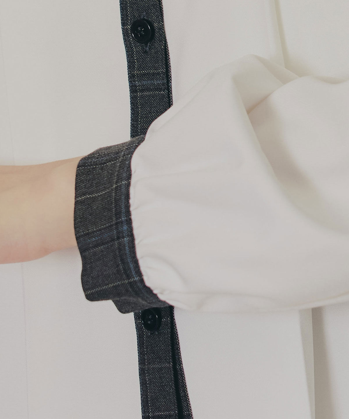 REDYAZEL「チェックバイカラーリボンタイブラウス」|シャツ・ブラウス|