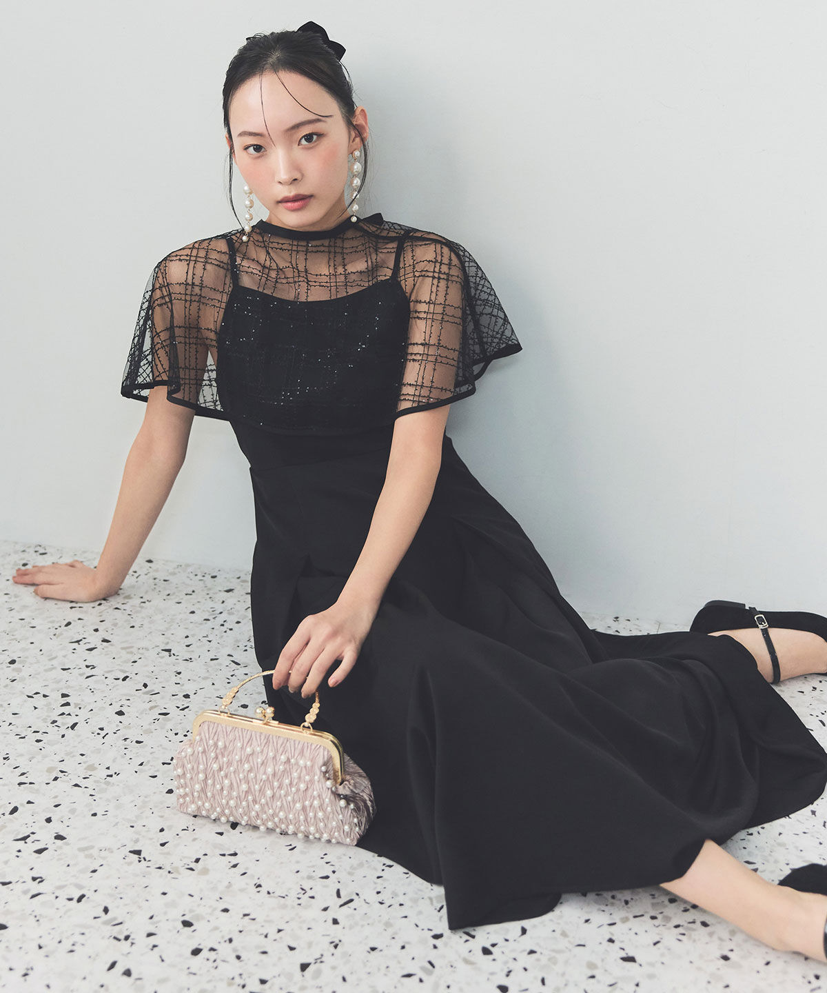 REDYAZEL「パールエンブロイダリー2WAYハンドバッグ」|ショルダー・メッセンジャー|