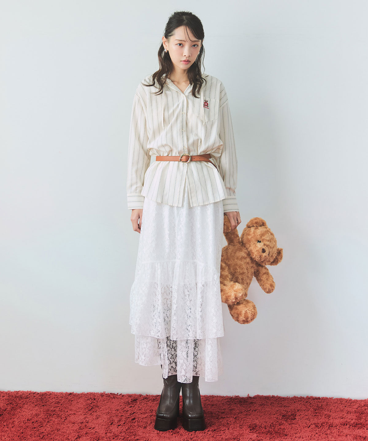 REDYAZEL「Azelyハートストライプフードシャツブラウス」|シャツ・ブラウス|