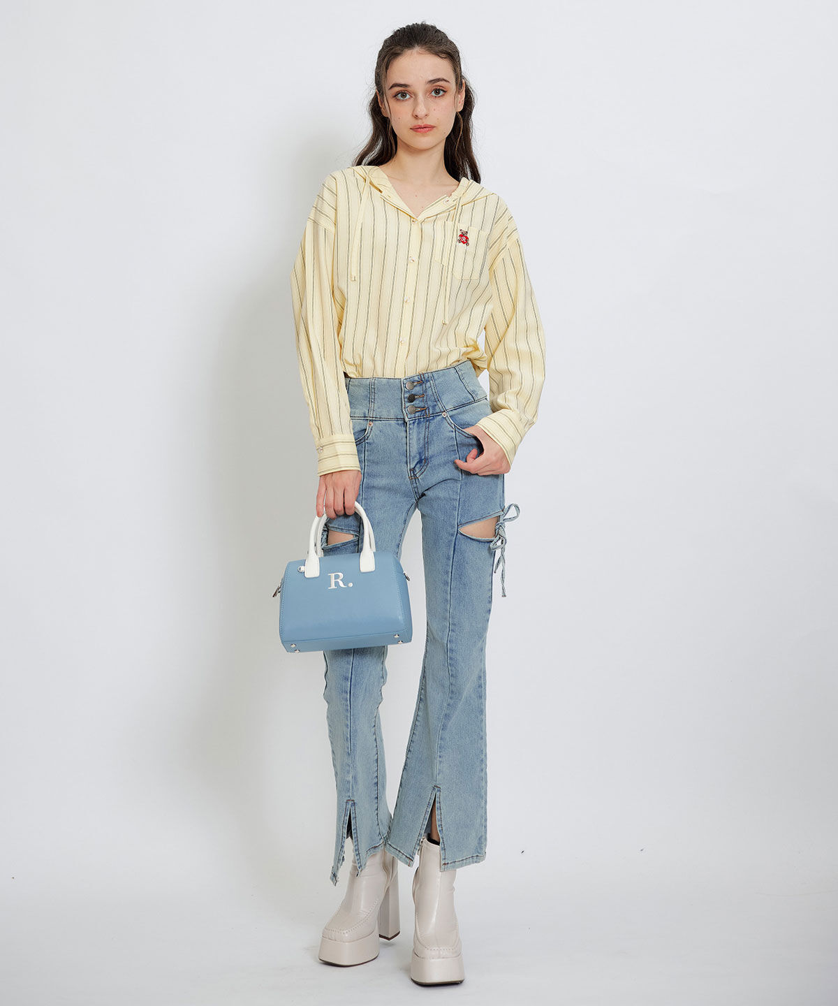 REDYAZEL「Azelyハートストライプフードシャツブラウス」|シャツ・ブラウス|