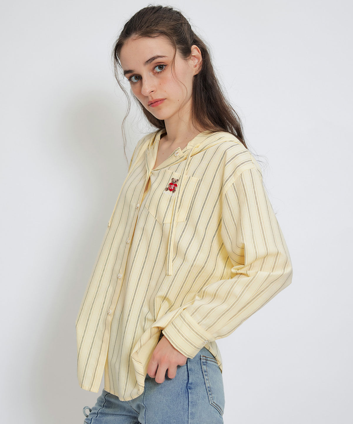 REDYAZEL「Azelyハートストライプフードシャツブラウス」|シャツ・ブラウス|