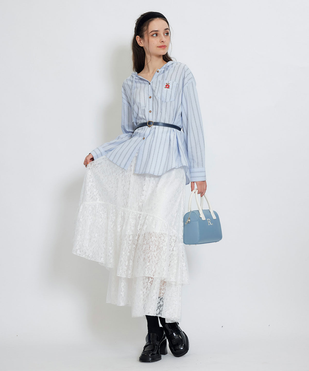 REDYAZEL「Azelyハートストライプフードシャツブラウス」|シャツ・ブラウス|