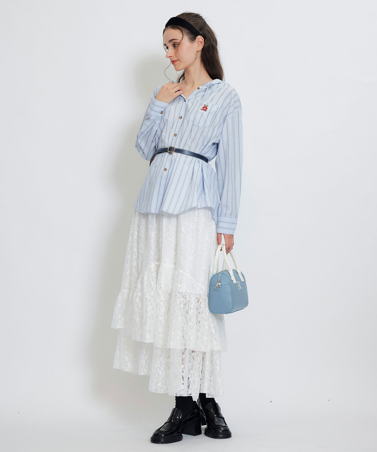 REDYAZEL「Azelyハートストライプフードシャツブラウス」|シャツ・ブラウス|