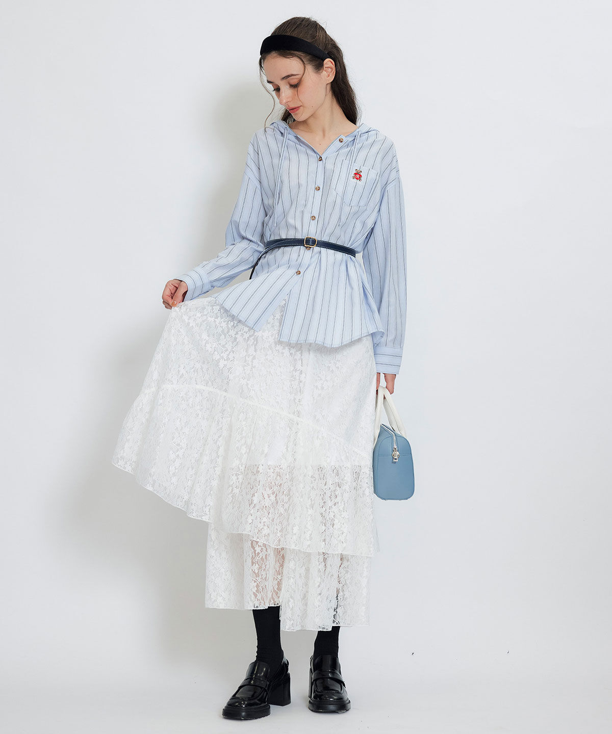 REDYAZEL「Azelyハートストライプフードシャツブラウス」|シャツ・ブラウス|