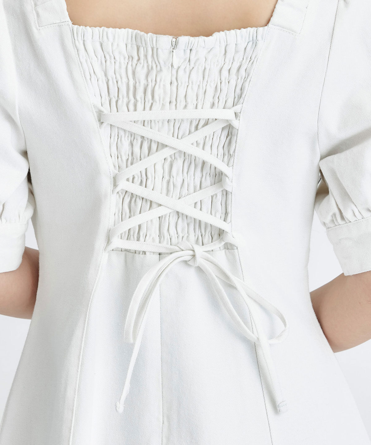 REDYAZEL「デコルテベルトデニムフレアロングワンピース」|ワンピース|