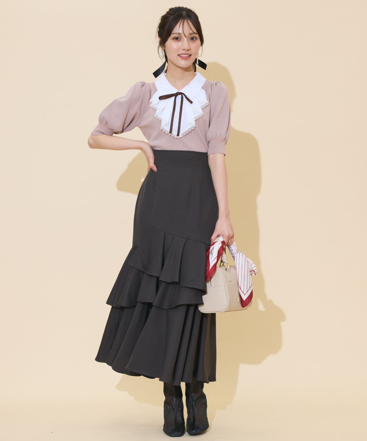 WILLSELECTION「レースラッフルプルオーバー」|ニット・セーター|