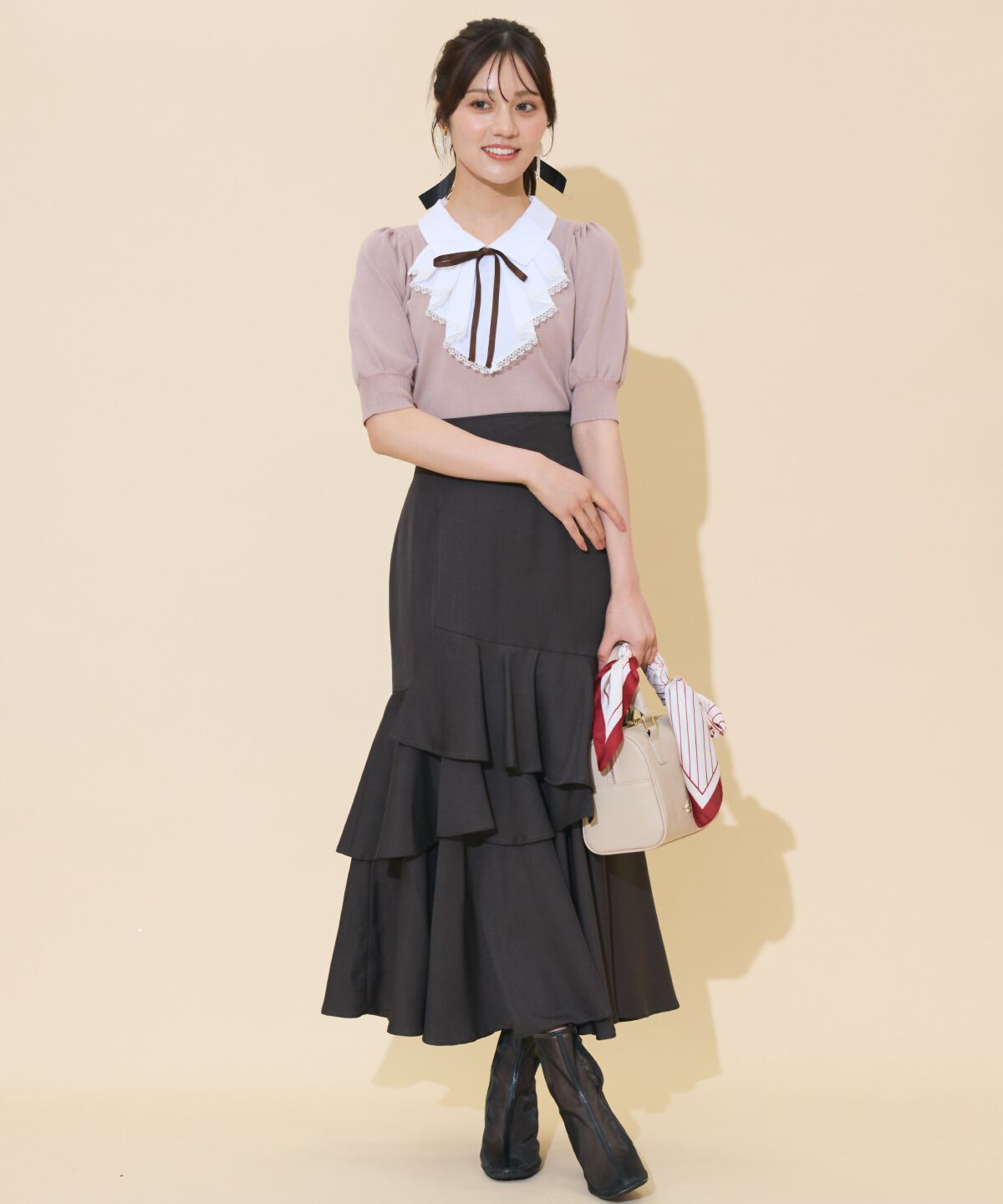 WILLSELECTION「レースラッフルプルオーバー」|ニット・セーター|