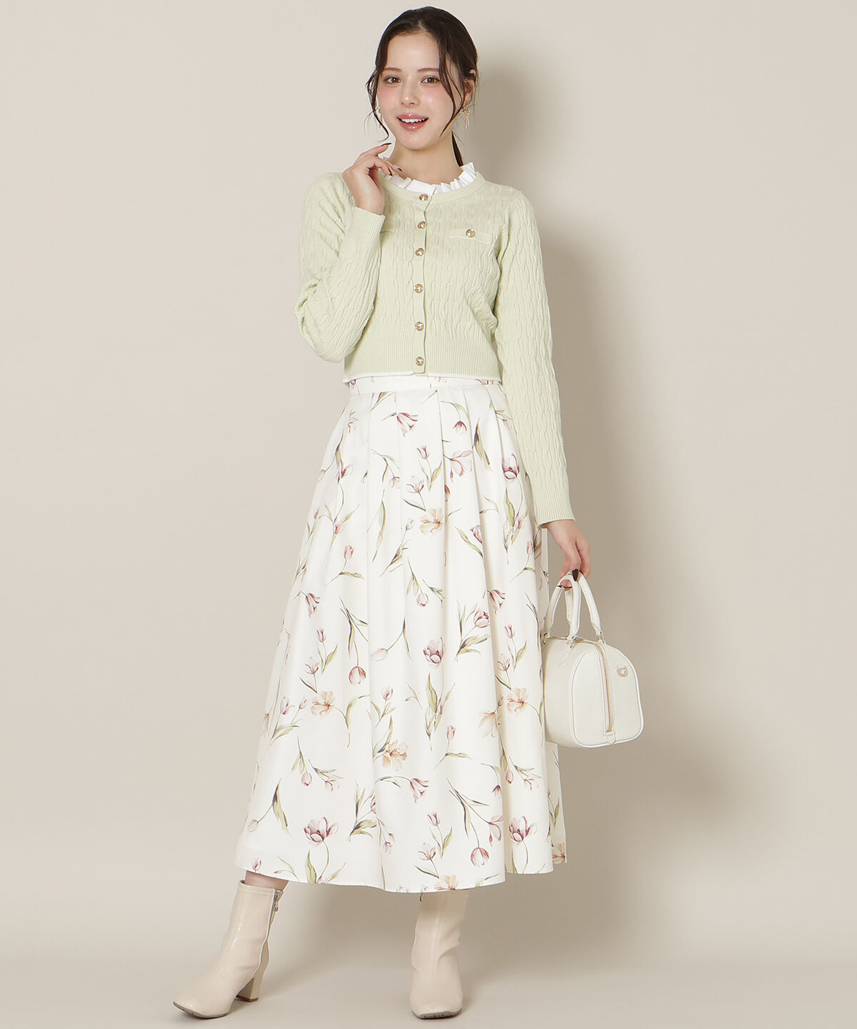 WILLSELECTION「フリルレイヤードケーブルニット」|ニット・セーター|