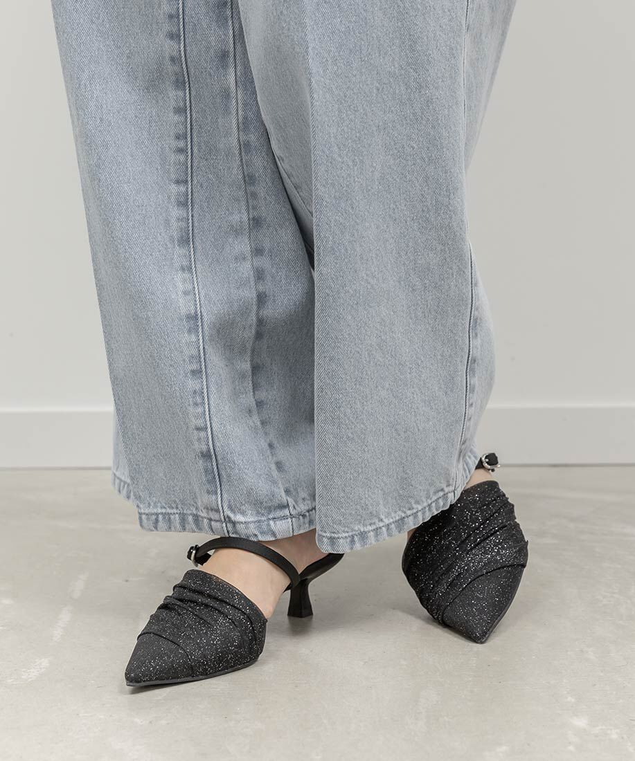  「シアーギャザーミュールパンプス」|パンプス|