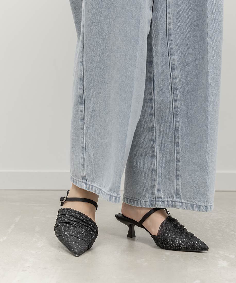  「シアーギャザーミュールパンプス」|パンプス|