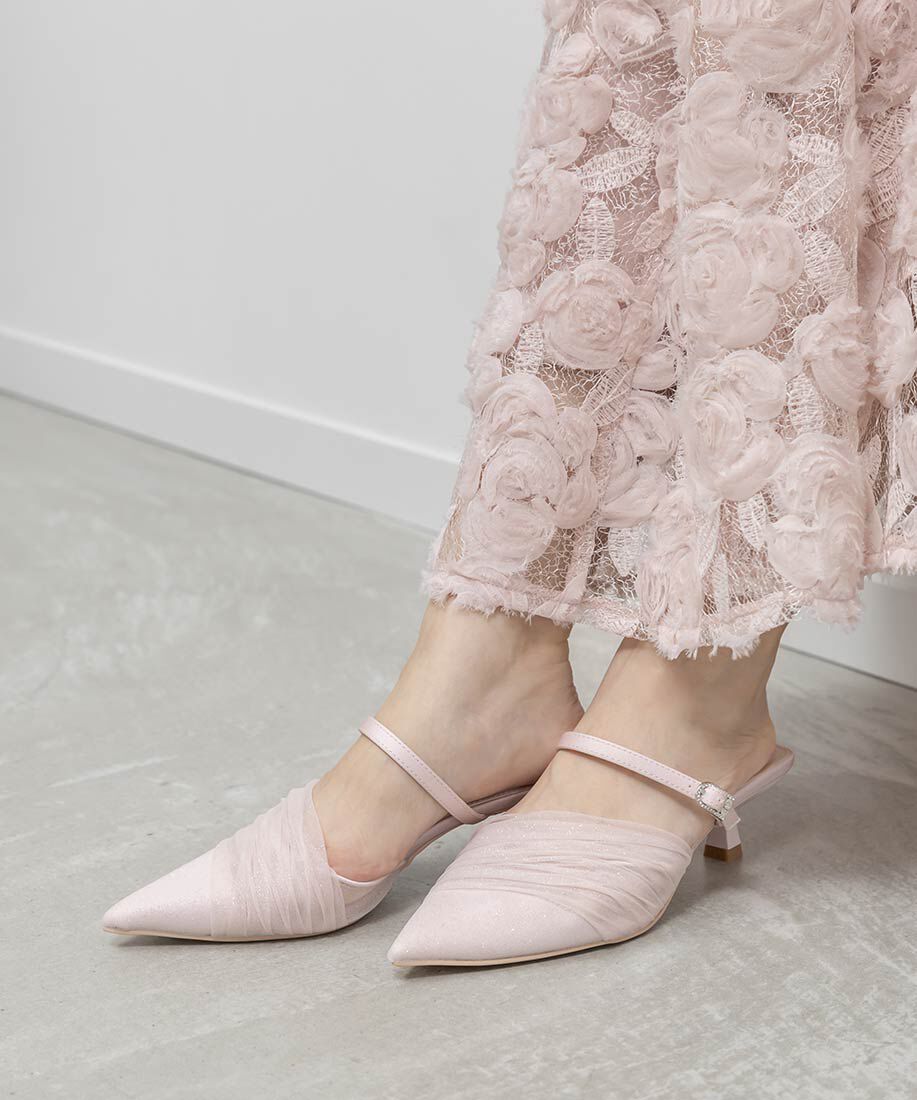  「シアーギャザーミュールパンプス」|パンプス|