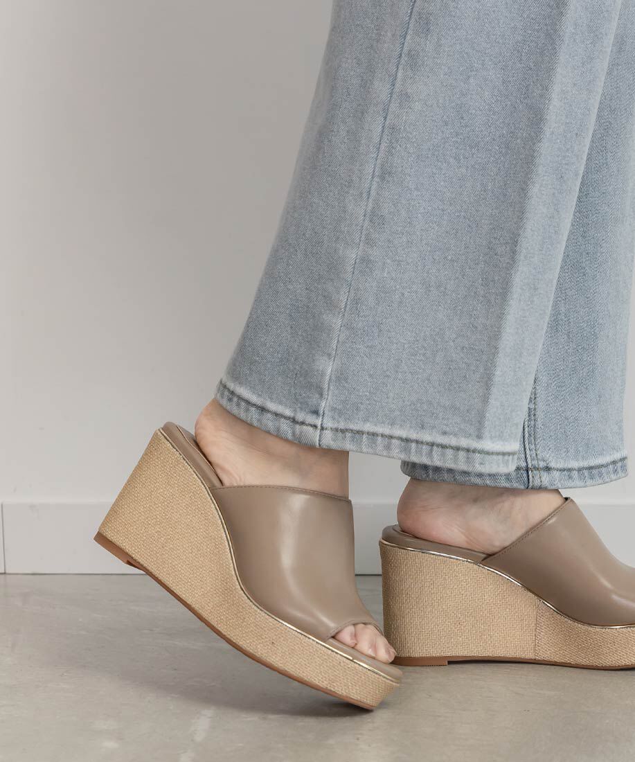  「ベーシックミュールウェッジサンダル」|パンプス|