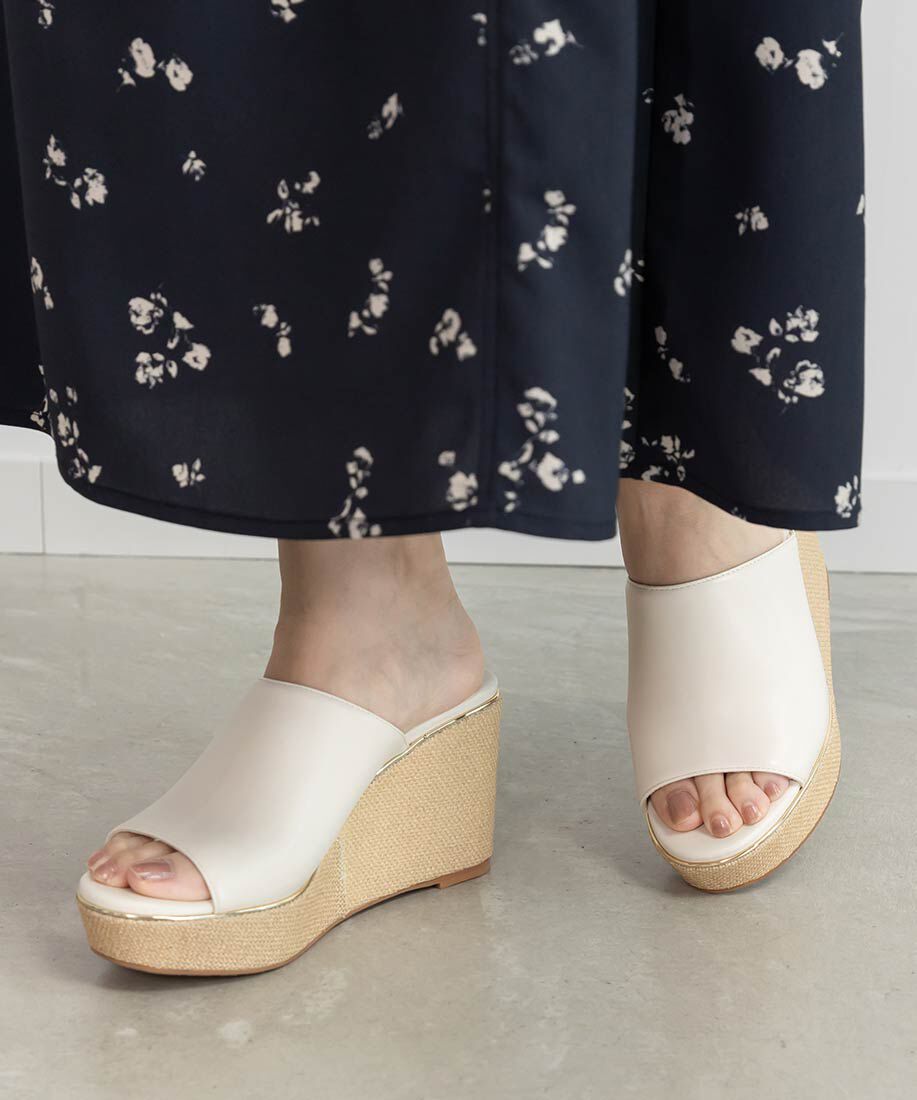  「ベーシックミュールウェッジサンダル」|パンプス|