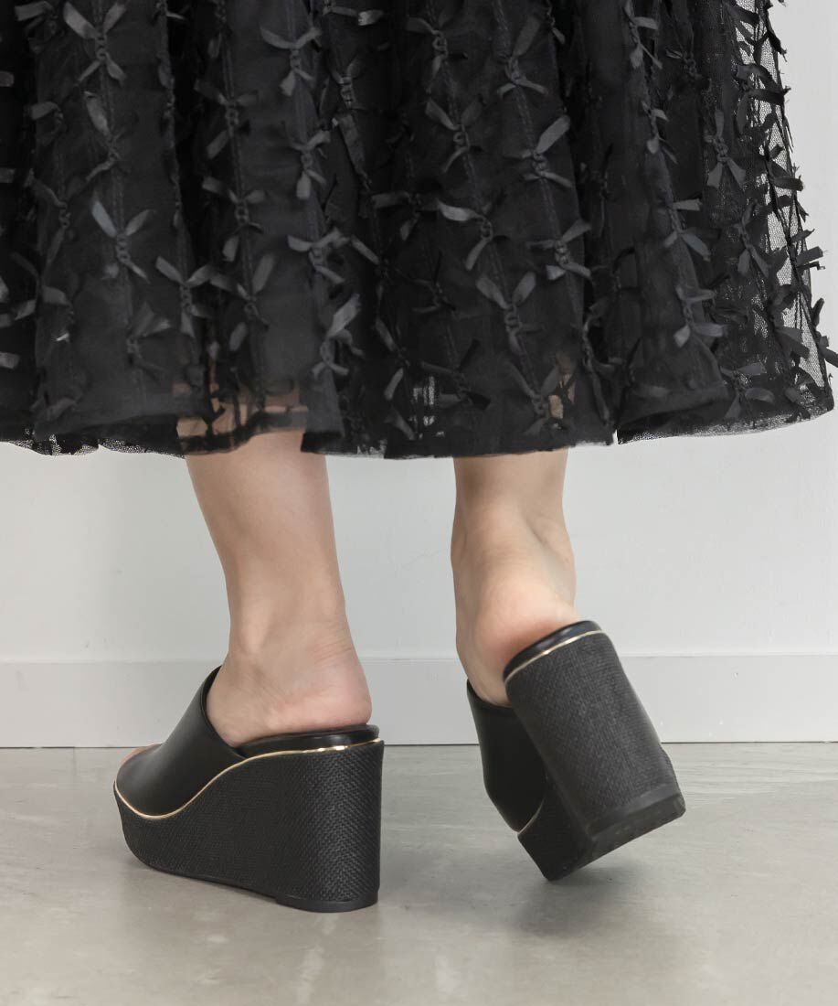  「ベーシックミュールウェッジサンダル」|パンプス|