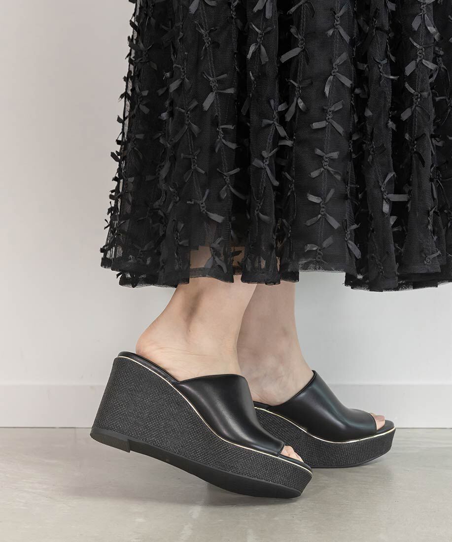  「ベーシックミュールウェッジサンダル」|パンプス|