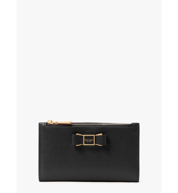kate spade new york「モーガン ボウ エンベリッシュ スモール スリム バイフォールド ウォレット」|財布|BLACK
