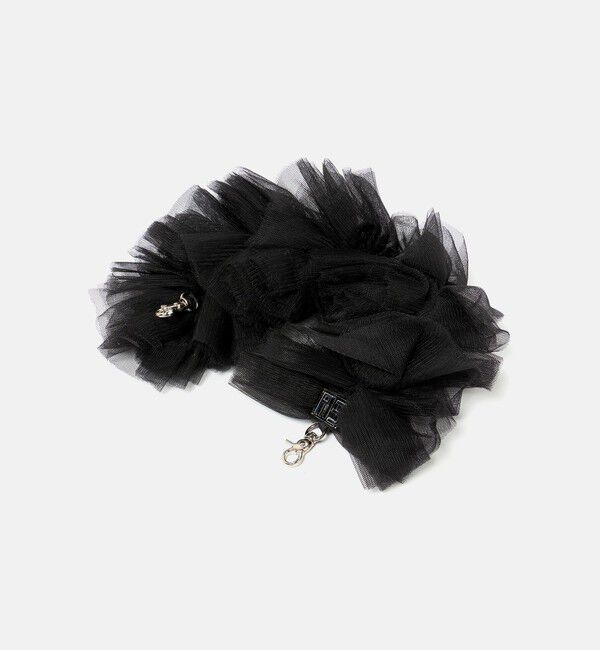 UNITED ARROWS「＜IRIS 47＞mystic フリル ストラップ」|ストラップ|BLACK