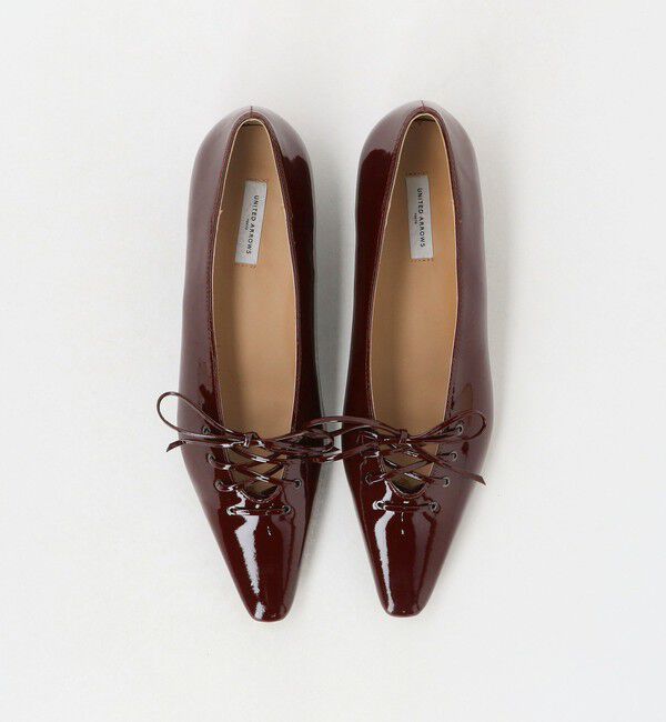 UNITED ARROWS「エナメル レースアップ フラットシューズ」|パンプス|