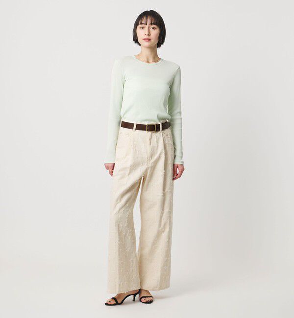 UNITED ARROWS「ジャガード タック ワイドパンツ ‐ウォッシャブル‐」|チノ|