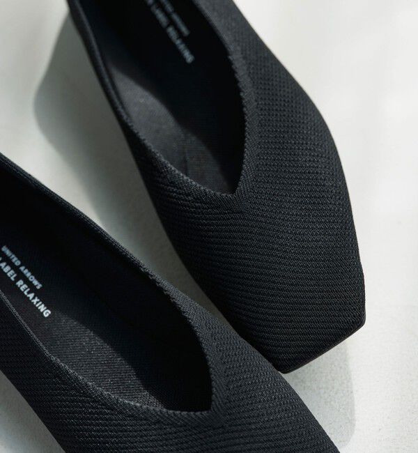 UNITED ARROWS green label relaxing「ウェルネス ニット スクエアVカット シューズ 撥水 ウォッシャブル」|バレエシューズ|