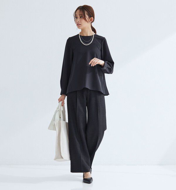 UNITED ARROWS green label relaxing「［size SHORTあり］パウドレ プリーツ ブラウス ウォッシャブル ストレッチ」|シャツ・ブラウス|