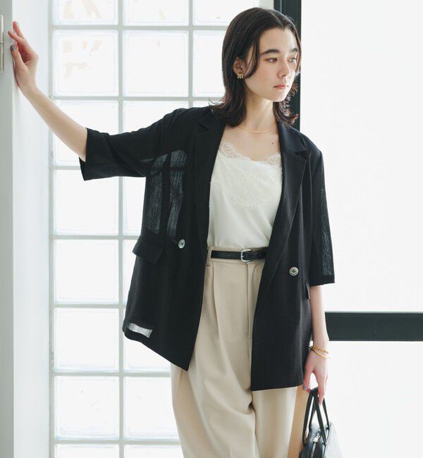 UNITED ARROWS green label relaxing「【結論シリーズ】シアーエアミドルスリーブジャケット［size SHORTあり］」|テーラードジャケット|