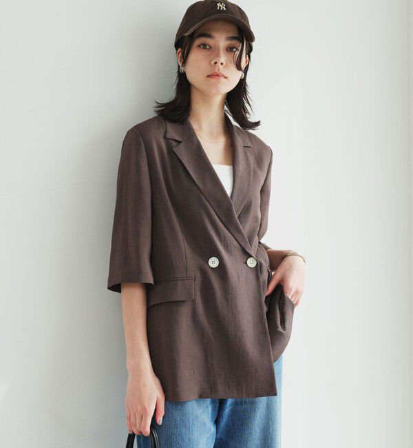 UNITED ARROWS green label relaxing「【結論シリーズ】シアーエアミドルスリーブジャケット［size SHORTあり］」|テーラードジャケット|