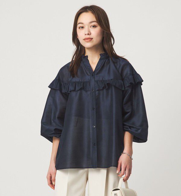 UNITED ARROWS green label relaxing「カールマイヤー ヨーク フリル ブラウス マシンウォッシャブル 通気性」|シャツ・ブラウス|