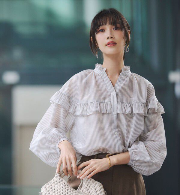 UNITED ARROWS green label relaxing「カールマイヤー ヨーク フリル ブラウス マシンウォッシャブル 通気性」|シャツ・ブラウス|その他1