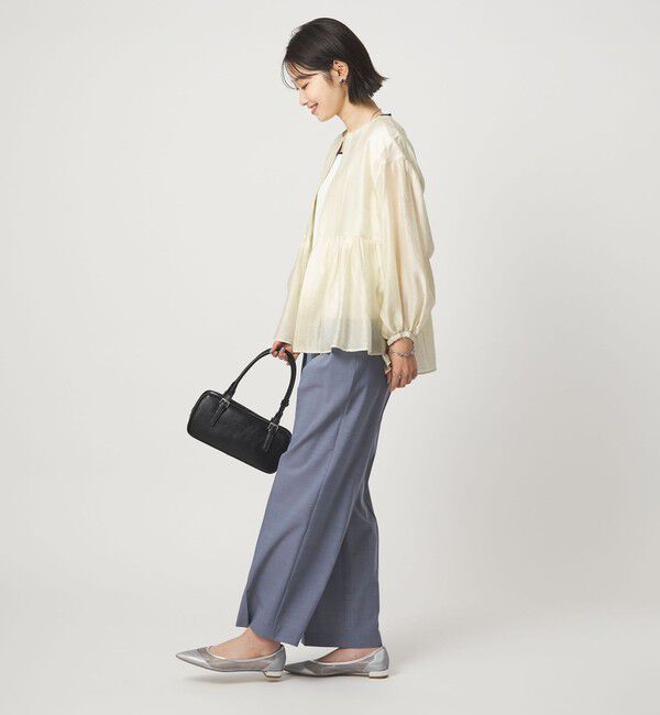 UNITED ARROWS green label relaxing「［size SHORTあり］fleurie(フルリー) シアー ノーカラー ジャケット 接触冷感」|ノーカラージャケット|