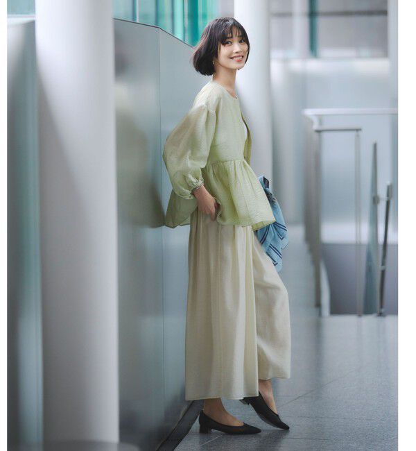 UNITED ARROWS green label relaxing「［size SHORTあり］fleurie(フルリー) シアー ノーカラー ジャケット 接触冷感」|ノーカラージャケット|