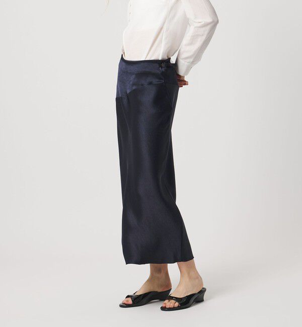 ATTISESSION「＜ATTISESSION＞サテン カットオフ ミディアム スカート」|スカート|