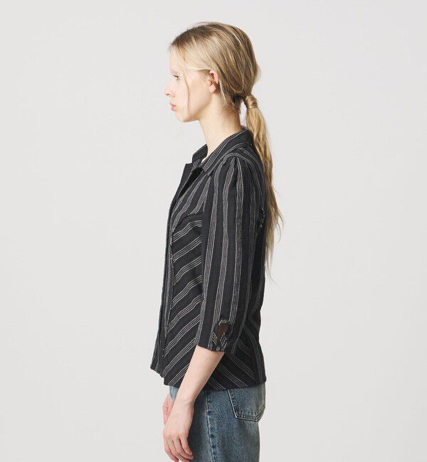 ATTISESSION「＜ATTISESSION＞コットン ギャザー 6分袖 シャツ」|シャツ・ブラウス|