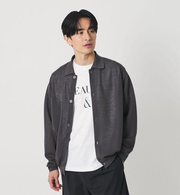 BEAUTY&YOUTH UNITED ARROWS「シアー ミラノ ポロジャケット ウォッシャブル」|カーディガン|DK.GRAY