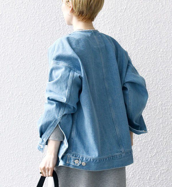 SHIPS any「《一部追加予約》SHIPS any: ノーカラー デニム ブルゾン［SHIPS any DENIM］」|デニムジャケット|